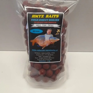 Gold Insect boilies - Hmyz/Fish/Chilli - 250g - 24mm