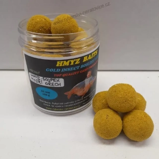 Gold Insect boilies v Powder dipu - Hmyz/Scopex/Tygří ořech - 150g - 20mm