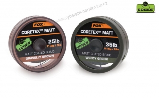 Fox Ztužená šňůrka Weedy Green 25lb - 20m Edges Coretex Matt 