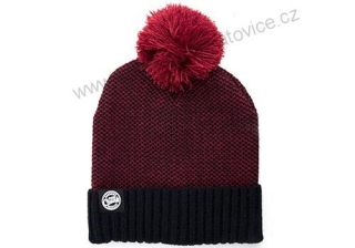 ČEPICE FOX CHUNK BURGUNDY/BLACK BOBBLE HAT