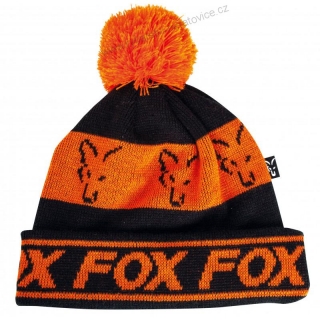 Fox Čepice Black Orange Lined Bobble