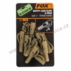 FOX Edges Size 7 Lead Clip + Pegs - trans khaki