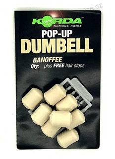 Korda Pop-Up Dumbell Banofee - banán-smetana 16mm 5ks - bílá