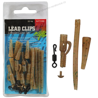 Kompletní sada na boční olovo Lead Clips Complet Camo Set Giants Fishing