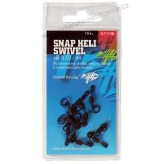 GIANTS FISHING OBRATLÍK SWIVEL SNAP HELI, UK.4 (VEL.8 EU)/10KS