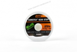 Fox Návazcová Šňůrka Camotex Semi Stiff 20m - 35lb - CAMO