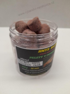Pelety chytací v Powder Dipu - Halibut - Hmyz/Monster Crab - 16mm - 150g