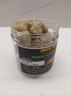 Pelety chytací v Powder Dipu - Halibut - Hmyz/Liver - 16mm - 150g