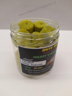 Pelety chytací v Powder Dipu - Halibut - Hmyz/Ananas - 20mm - 150g