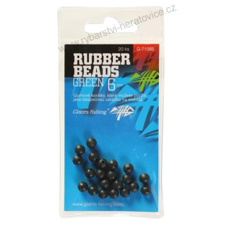 GIANTS FISHING GUMOVÉ KULIČKY RUBBER BEADS TRANSPARENT GREEN 6MM,20KS